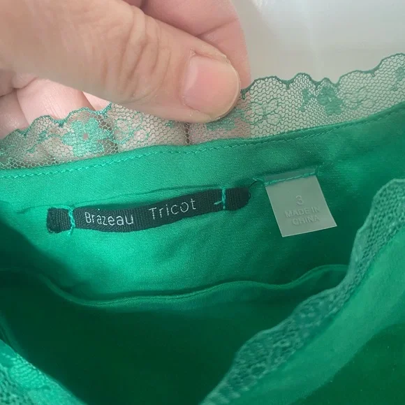 Brazeau Tricot Elegant Green Women's Slip Dress - Picture 6 of 6